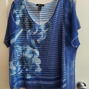 Macy's Style & Co Chiffon Overlay Top (Large) NWOT.